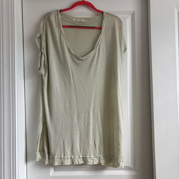 We the Free Tops - We The Free Ponderosa Tee Sz M Linen Blend Lounge Green